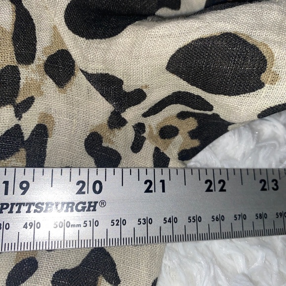 100% Linen Made in Italy Animal Print long sleeve tunic blouse - Picture 6 of 7